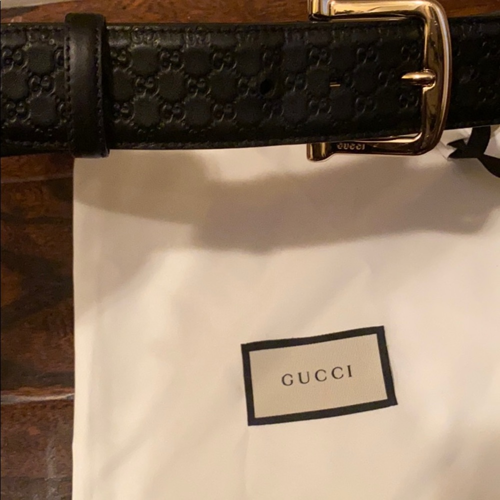 Authentic MicroGuccissima Soft Gucci belt Black